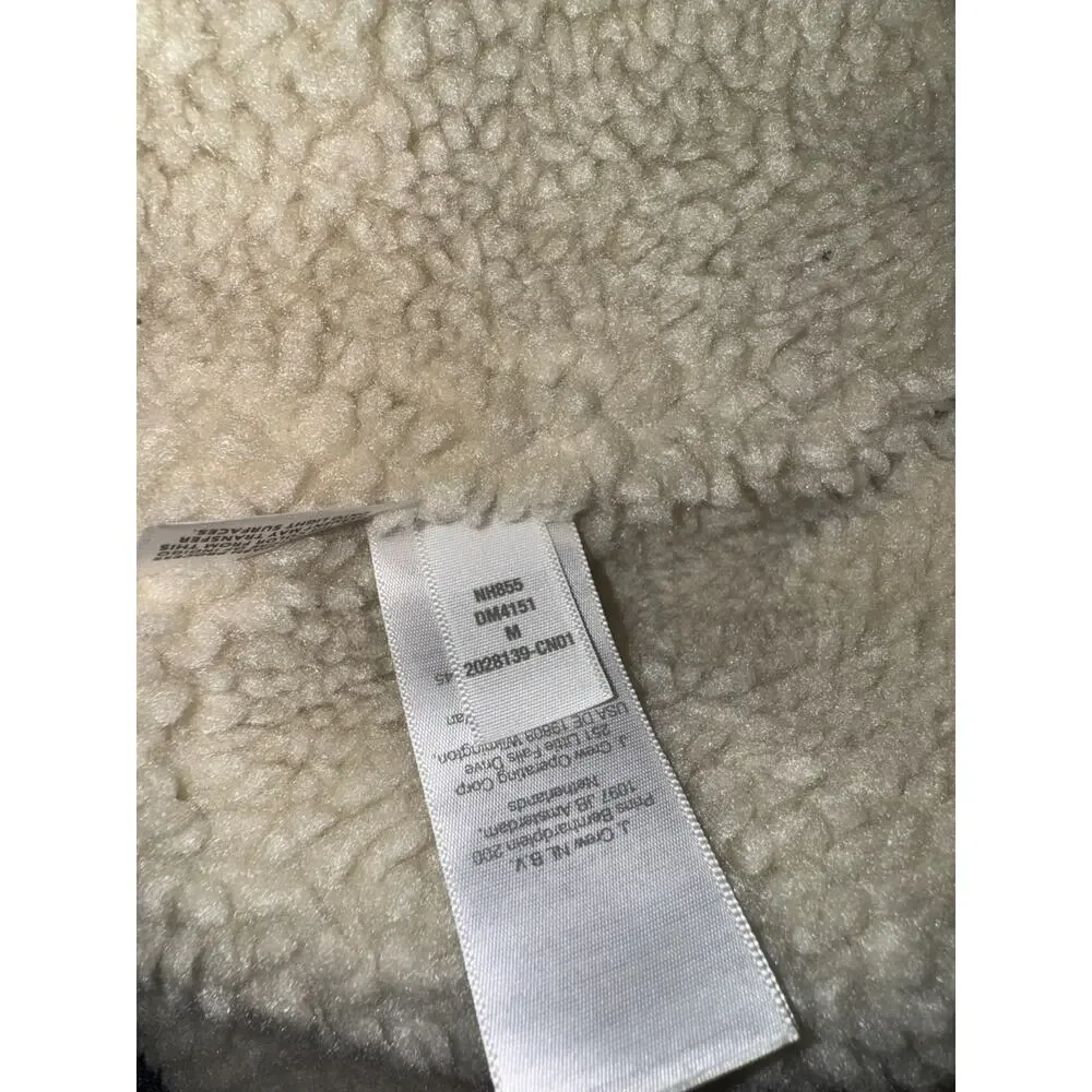 Madewell Cropped Sherpa Denim Trucker Jacket Medium Oversized Western Americana - Picture 15 of 16